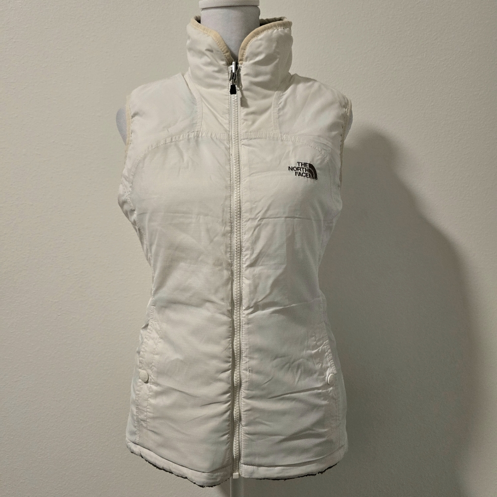 The North Face Reversible Puffer Vest Brown White Small Women’s Fall Winter‎